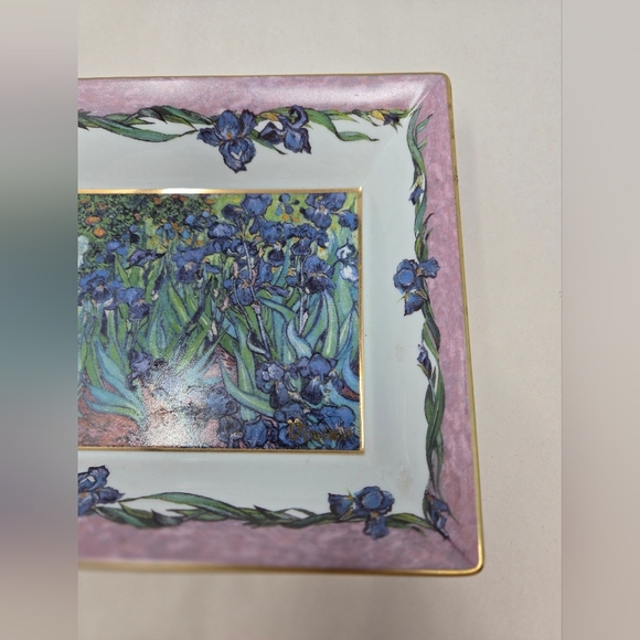 Vintage Goebel Ceramic Dish Featuring The Les Iris Painting By Vincent Van Gogh - Picture 3 of 14